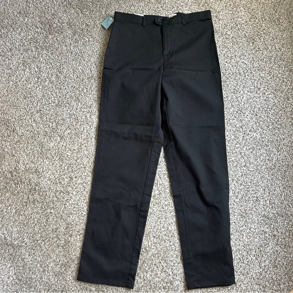 🦋 NWT Dockers Black Trousers Classic Straight-Leg Design Office Business Casual - Picture 1 of 7